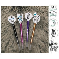 Stickdatei - ITH Stifteaufsatz Sprüche